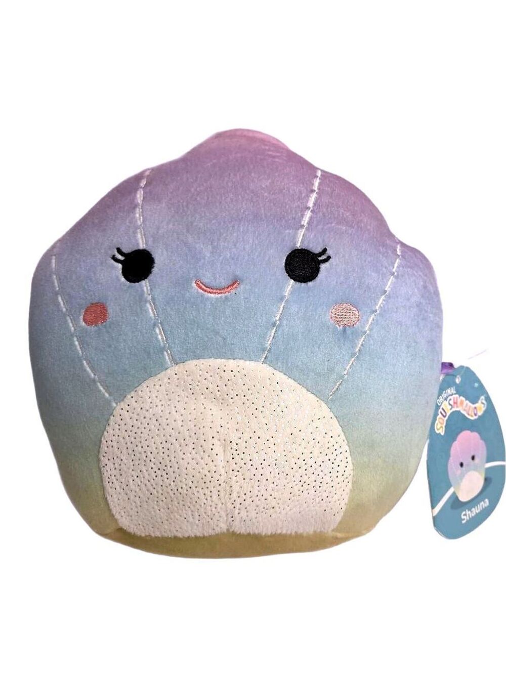 Squishmallows Shauna Seashell 8" Sea Life Squad Pastel Rainbow Plush NWT